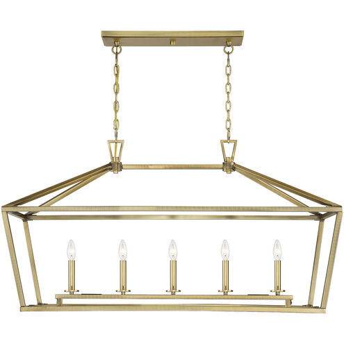 Savoy House - 1-324-5-322 - Five Light Linear Chandelier - Townsend - Warm Brass