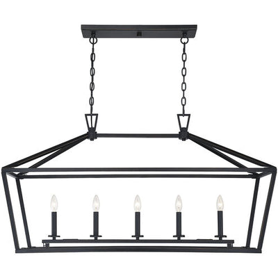 Savoy House - 1-324-5-89 - Five Light Linear Chandelier - Townsend - Matte Black