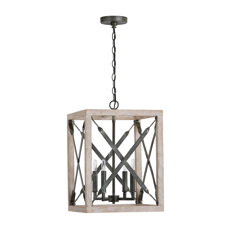 Capital Lighting - 340441WN - Four Light Pendant - Remi - Brushed White Wash and Nordic Iron