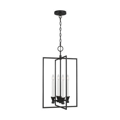 Visual Comfort Studio - CC1394AI - Four Light Lantern - Keystone - Aged Iron