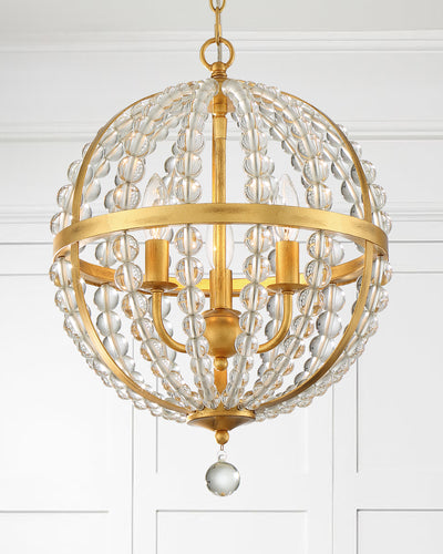 Crystorama - ROX-A9003-GA - Three Light Chandelier - Roxy - Antique Gold