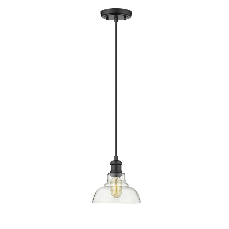 Golden - 0305-S BLK-CLR - One Light Mini Pendant - Carver - Matte Black