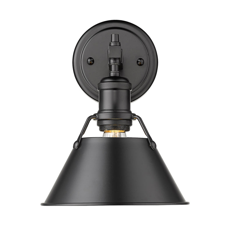 Golden - 3306-BA1 BLK-BLK - One Light Bath Vanity - Orwell BLK - Matte Black