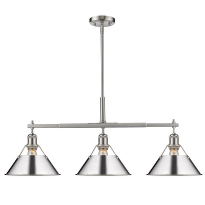 Golden - 3306-LP PW-CH - Three Light Linear Pendant - Orwell PW - Pewter