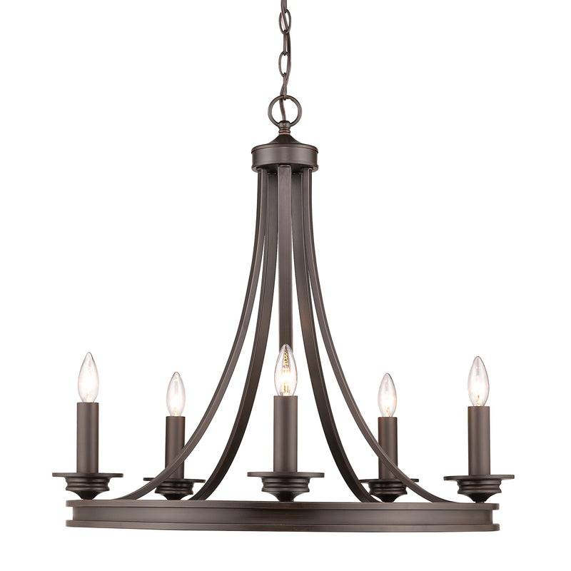 Golden - 3863-5 RBZ - Five Light Chandelier - Saldano - Rubbed Bronze