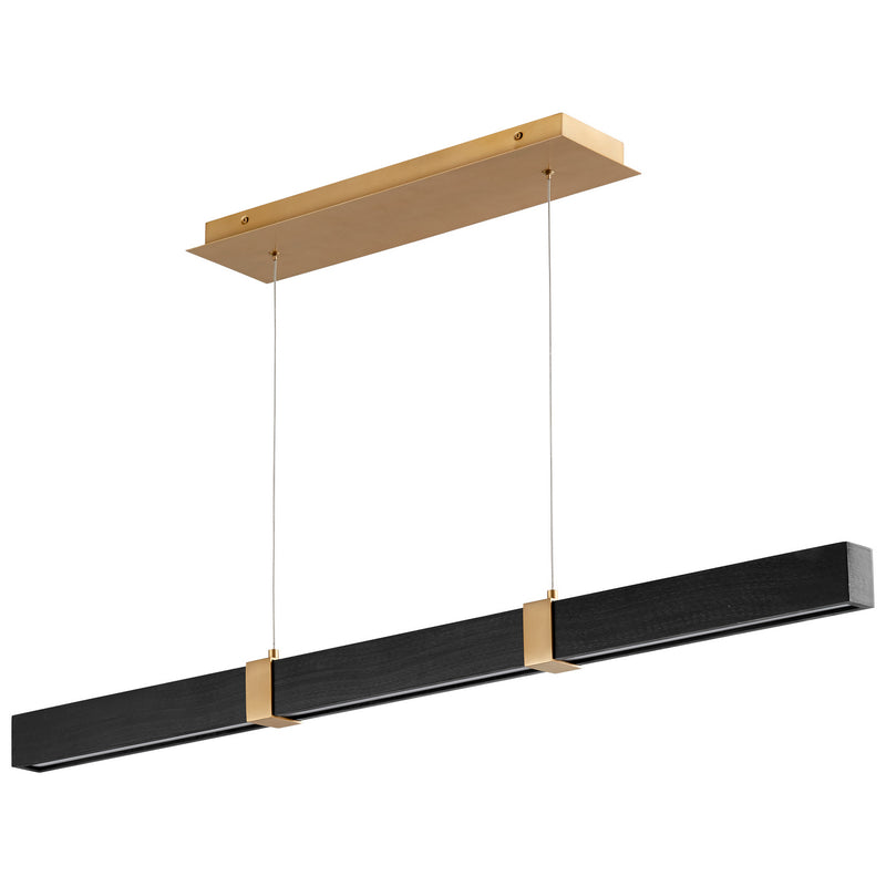 Oxygen - 3-48-1540 - LED Pendant - Decca - Aged Brass W/ Black Oak