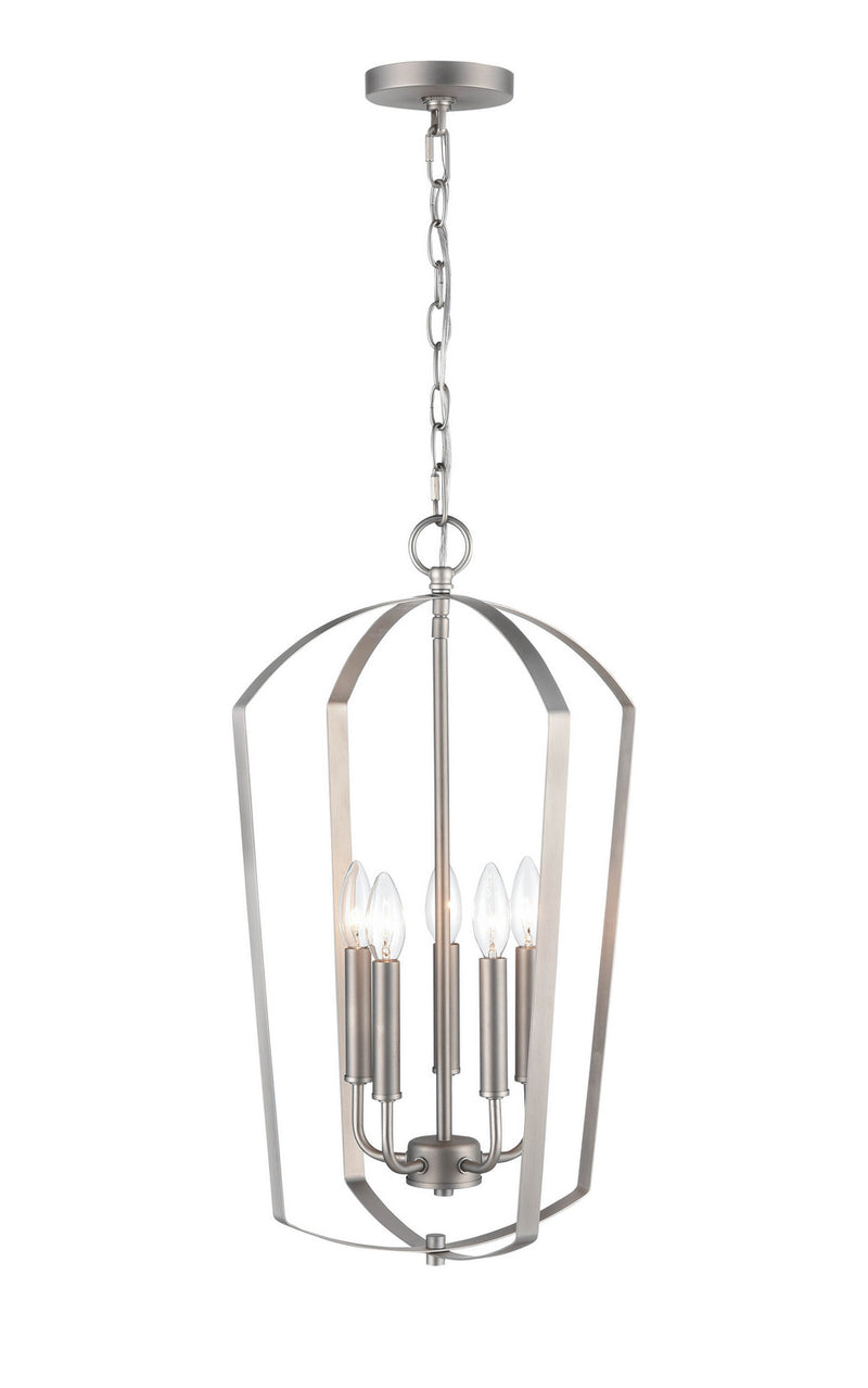 Millennium - 9825-SN - Five Light Chandelier - Ivey Lake - Satin Nickel