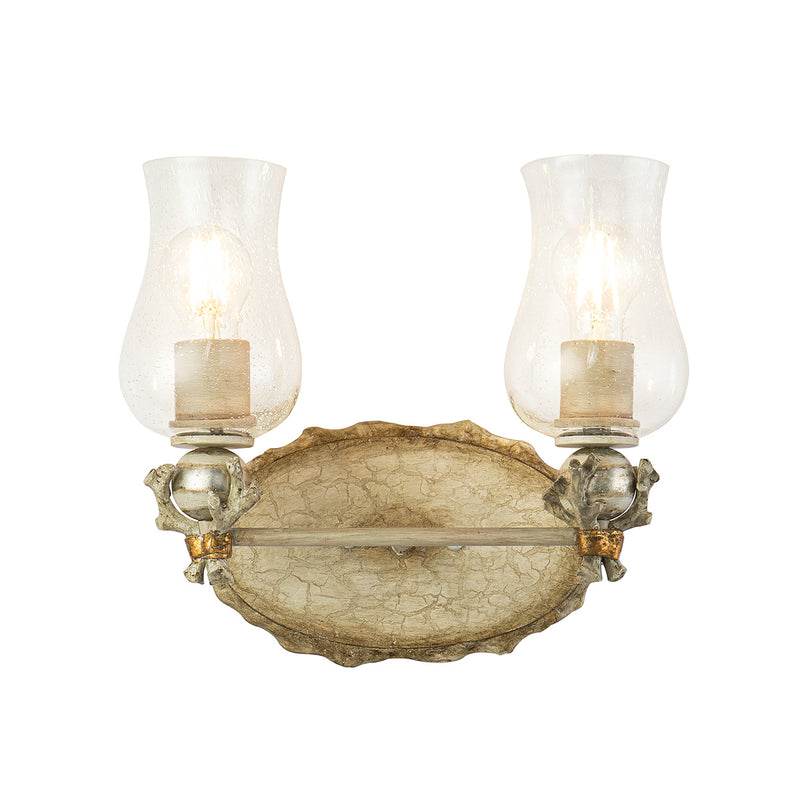 Lucas + McKearn - BB1238-2 - Two Light Vanity - Trellis - Putty Patina and Silver Leaf