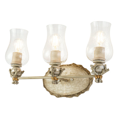 Lucas + McKearn - BB1238-3 - Three Light Vanity - Trellis - Putty Patina and Silver Leaf