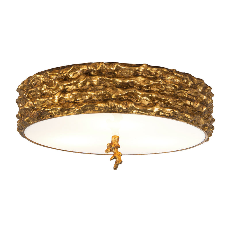 Lucas + McKearn - FM1238G-16 - Three Light Flush Mount - Trellis - Gold Leaf