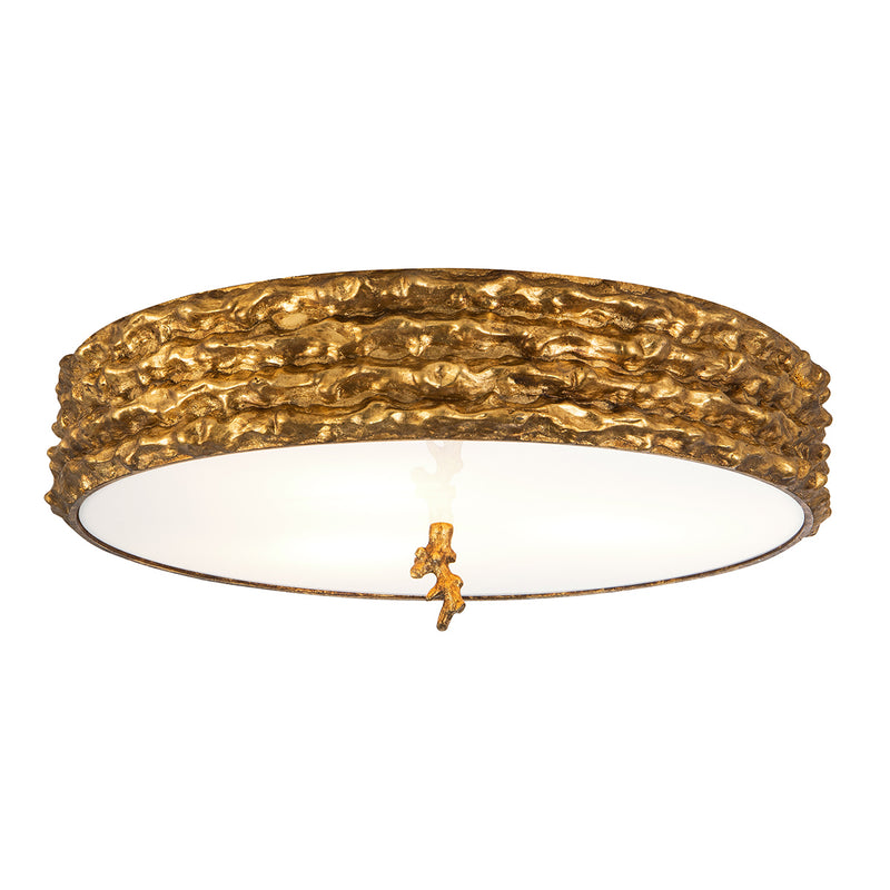 Lucas + McKearn - FM1238G-20 - Three Light Flush Mount - Trellis - Gold Leaf