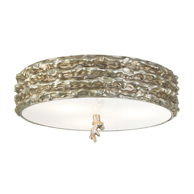 Lucas + McKearn - FM1238S-16 - Three Light Flush Mount - Trellis - Silver Leaf