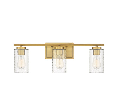 Meridian - M80038NB - Three Light Bathroom Vanity Light - Mbath - Natural Brass