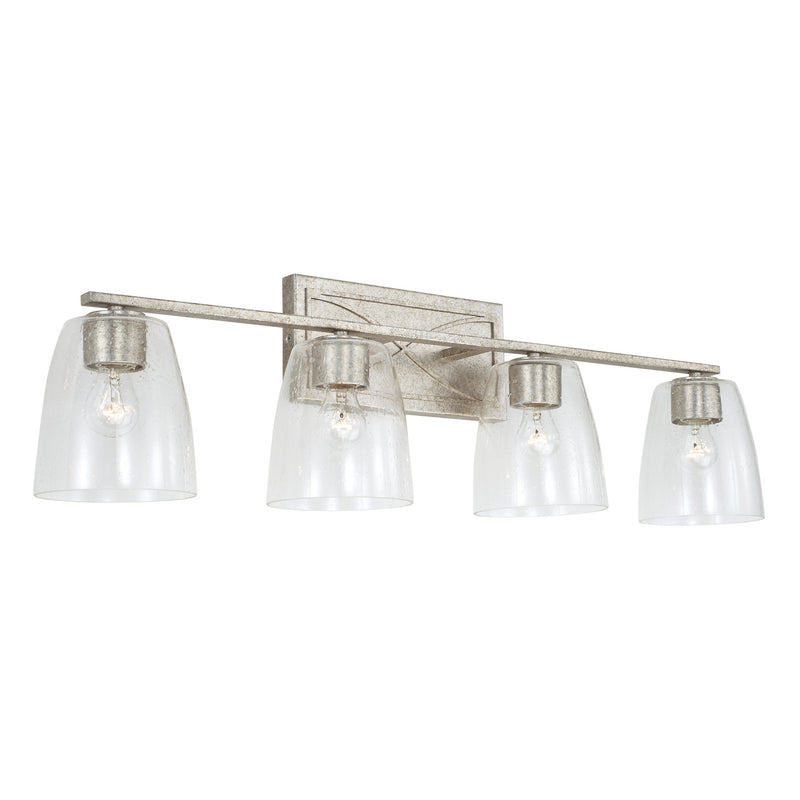 Capital Lighting - 142341AS-488 - Four Light Vanity - Sylvia - Antique Silver