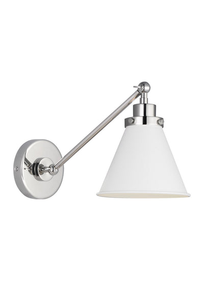 Visual Comfort Studio - CW1121MWTPN - One Light Wall Sconce - Wellfleet - Matte White and Polished Nickel