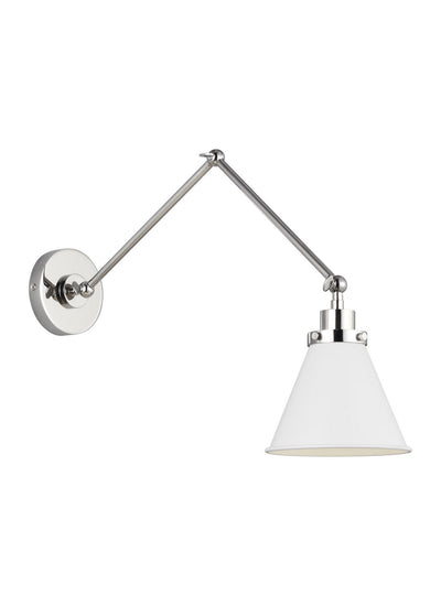 Visual Comfort Studio - CW1151MWTPN - One Light Wall Sconce - Wellfleet - Matte White and Polished Nickel