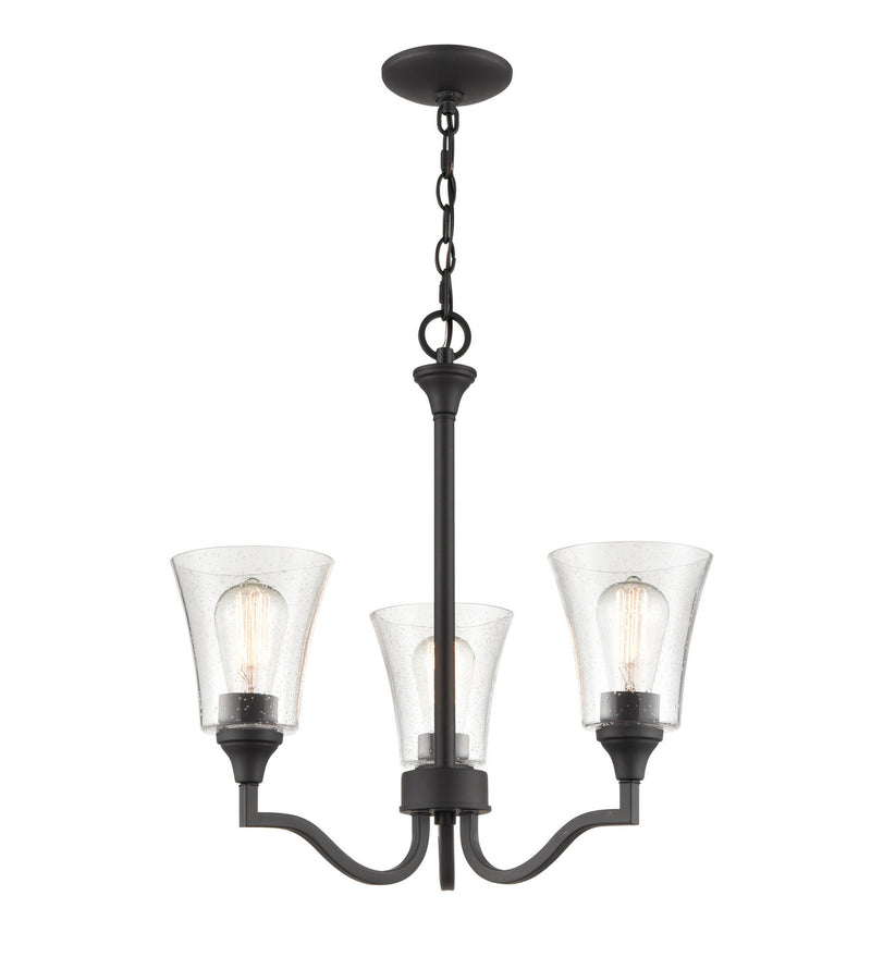 Millennium - 2113-MB - Three Light Chandelier - Caily - Matte Black