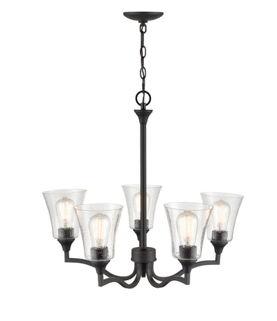 Millennium - 2115-MB - Five Light Chandelier - Caily - Matte Black