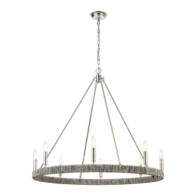 ELK Home - 32516/8 - Eight Light Chandelier - Abaca - Polished Nickel