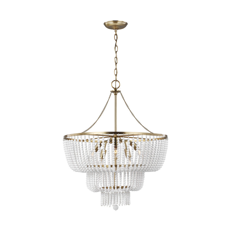 Visual Comfort Studio - 3180706-848 - Six Light Chandelier - Jackie - Satin Brass