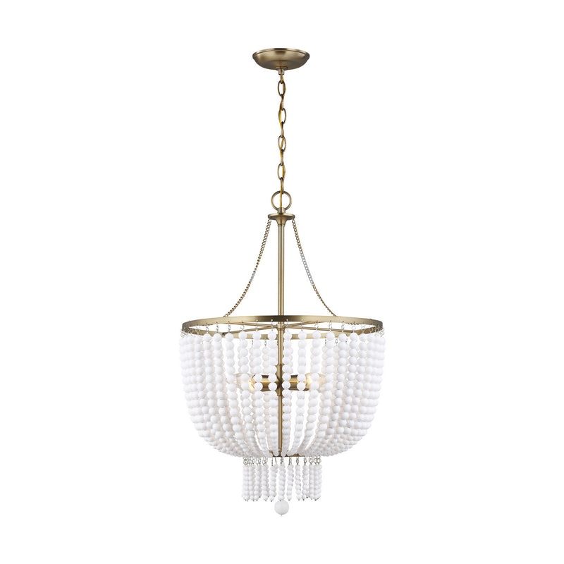 Visual Comfort Studio - 5180704-848 - Four Light Pendant - Jackie - Satin Brass