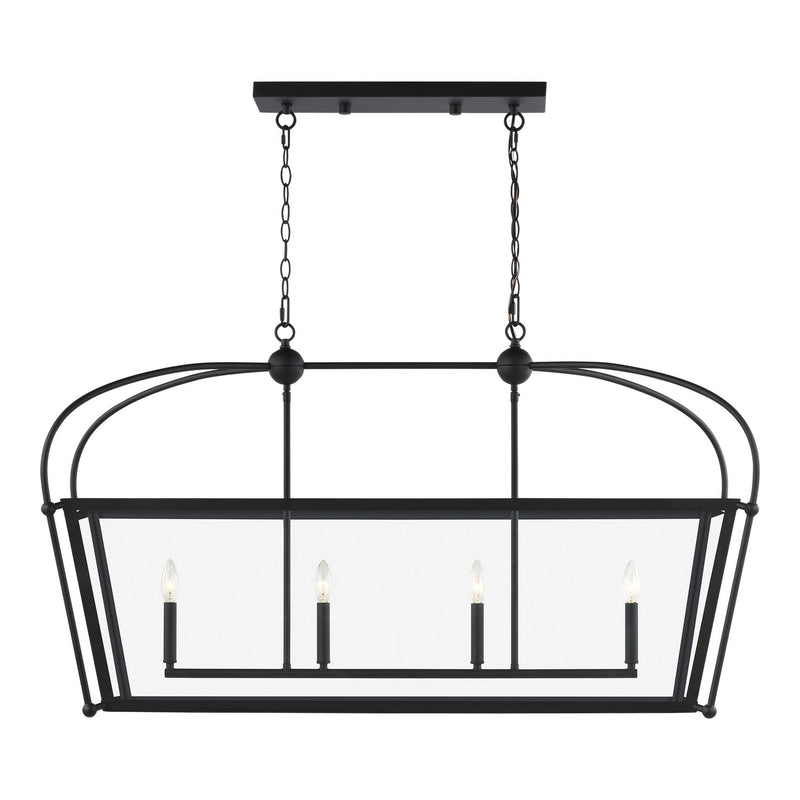 Visual Comfort Studio - 6691004EN-112 - Four Light Linear Lantern - Charleston - Midnight Black