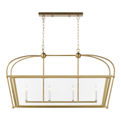 Visual Comfort Studio - 6691004EN-848 - Four Light Linear Lantern - Charleston - Satin Brass