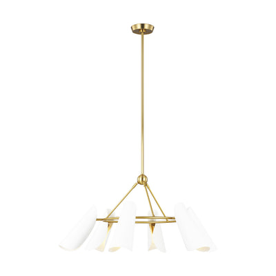 Visual Comfort Studio - AEC1036BBSMWT - Six Light Chandelier - Tresa - Matte White and Burnished Brass