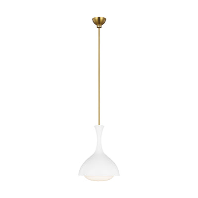 Visual Comfort Studio - AEP1011BBSMWT - One Light Pendant - Lucerne - Matte White and Burnished Brass