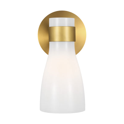 Visual Comfort Studio - AEV1001BBSMG - One Light Wall Sconce - Moritz - Burnished Brass with Milk White Glass