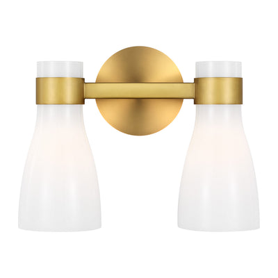 Visual Comfort Studio - AEV1002BBSMG - Two Light Vanity - Moritz - Burnished Brass with Milk White Glass