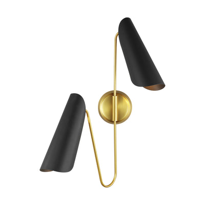 Visual Comfort Studio - AEW1002BBSMBK - Two Light Wall Sconce - Tresa - Midnight Black and Burnished Brass