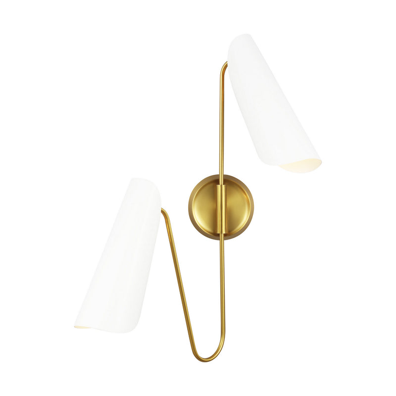 Visual Comfort Studio - AEW1002BBSMWT - Two Light Wall Sconce - Tresa - Matte White and Burnished Brass