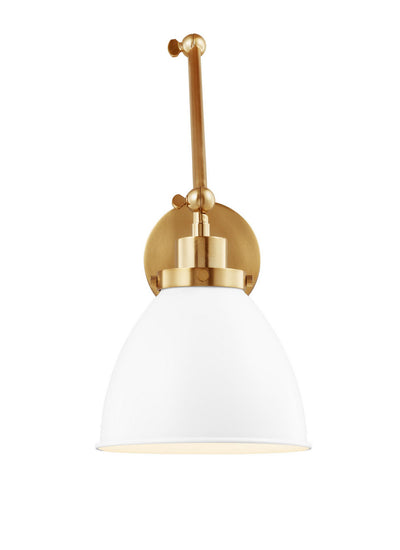 Visual Comfort Studio - CW1161MWTBBS - One Light Wall Sconce - Wellfleet - Matte White and Burnished Brass