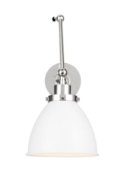 Visual Comfort Studio - CW1161MWTPN - One Light Wall Sconce - Wellfleet - Matte White and Polished Nickel