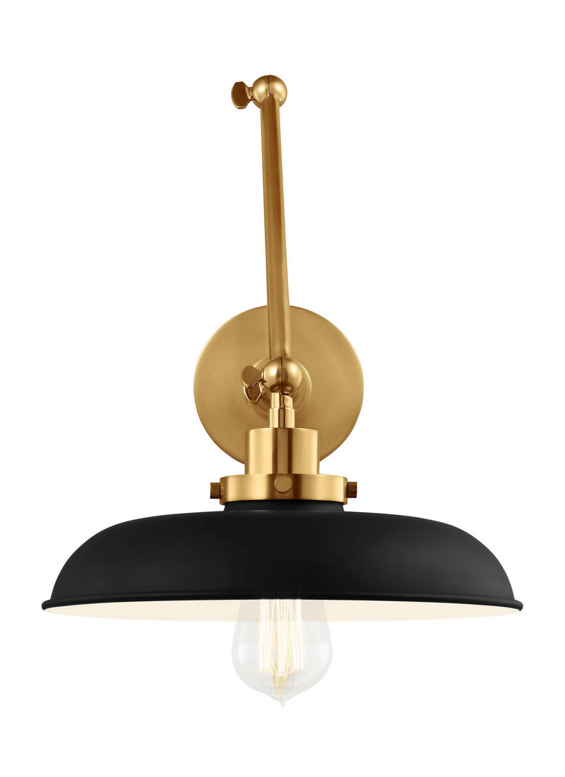 Visual Comfort Studio - CW1171MBKBBS - One Light Wall Sconce - Wellfleet - Midnight Black and Burnished Brass