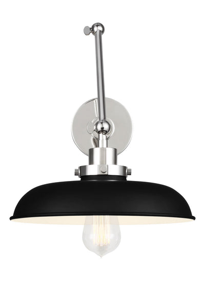 Visual Comfort Studio - CW1171MBKPN - One Light Wall Sconce - Wellfleet - Midnight Black and Polished Nickel