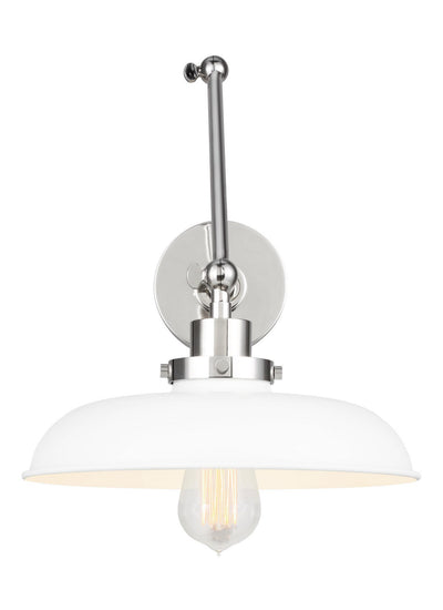 Visual Comfort Studio - CW1171MWTPN - One Light Wall Sconce - Wellfleet - Matte White and Polished Nickel