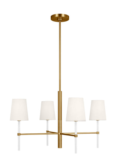 Visual Comfort Studio - KSC1074BBSGW - Four Light Chandelier - Monroe - Burnished Brass