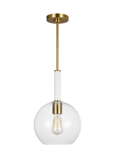 Visual Comfort Studio - KSP1061BBSGW - One Light Pendant - Monroe - Burnished Brass