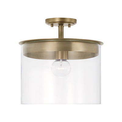 Capital Lighting - 246812AD - One Light Semi-Flush Mount - Mason - Aged Brass