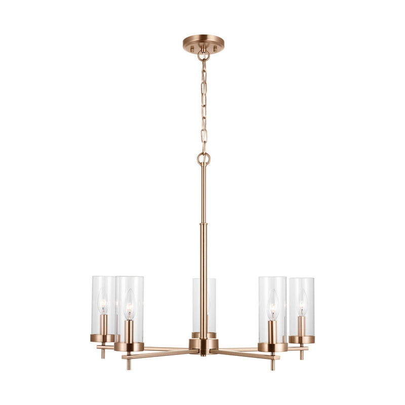 Visual Comfort Studio - 3190305EN-848 - Five Light Chandelier - Zire - Satin Brass