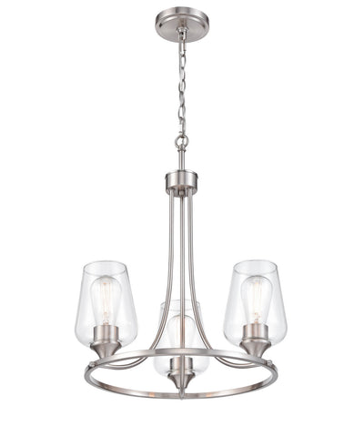 Millennium - 9723-BN - Three Light Chandelier - Ashford - Brushed Nickel