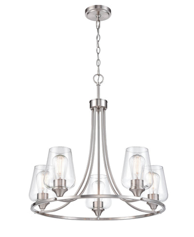 Millennium - 9725-BN - Five Light Chandelier - Ashford - Brushed Nickel