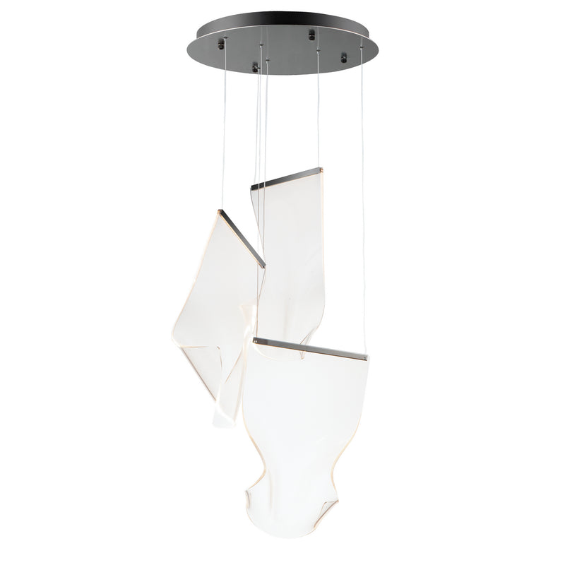 ET2 - E24874-133BGM - LED Pendant - Rinkle - Brushed Gunmetal