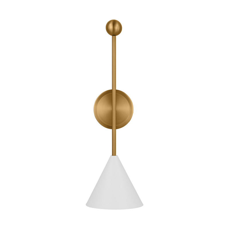 Visual Comfort Studio - AEW1051MWTBBS - One Light Bath Fixture - Cosmo - Matte White and Burnished Brass