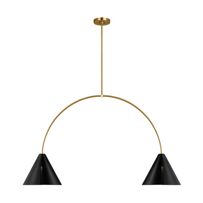 Visual Comfort Studio - KC1102MBKBBS-L1 - LED Linear Chandelier - Cambre - Midnight Black and Burnished Brass