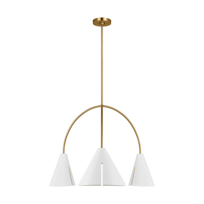 Visual Comfort Studio - KC1113MWTBBS-L1 - LED Chandelier - Cambre - Matte White and Burnished Brass