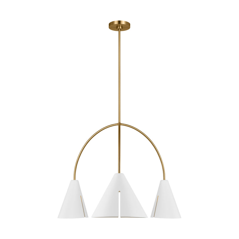 Visual Comfort Studio - KC1113MWTBBS-L1 - LED Chandelier - Cambre - Matte White and Burnished Brass