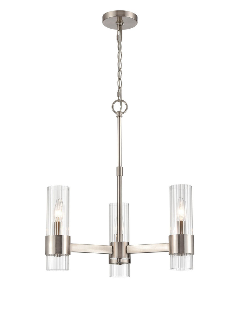 Millennium - 9973-BN - Three Light Chandelier - Caberton - Brushed Nickel